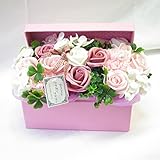 誕生日プレゼント女性 シャボンフラワー 石鹸 花 ソープフラワー フレグランス フラワー 造花 (お花の宝石箱ピンク)