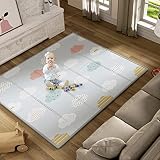 UANLAUOプレイマット ベビーマット 赤ちゃん 収納しやすい マット 折りたたみ 180x200x1.5cm 防水 滑り止め 両面使用可 ベビープレイマット