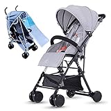 B型ベビーカー 軽量4.1kg ハイシート コンパクト michi 片手ワンタッチで開閉 機内持ち込み可能 6ヶ月～36ヶ月用 (グレー)