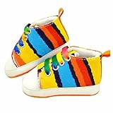 gbsell赤ちゃん男の子女の子ソフトソールレインボーストライプキャンバススニーカー幼児用靴
