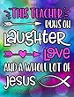 Teacher Runs on Jesus: 100 Page Double Sided Composition Notebook College Ruled - Great Back to School Gift for Favorite Christian Teacher - Beautiful Pink & White Font with Colorful Bright Lights Cover Design - For the Classroom & or Journal Writing at H