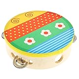 ノーブランド品 子供　音楽おもちゃ　タンバリン　ガラガラ　知育玩具　キュート　贈り物　全5パタン - 花, 15 * 4.5センチメートル/ 5.9 * 1.77inch（DXT）