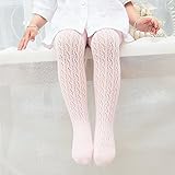 かわいい レース編み タイツ レギンス ベビー キッズ 女の子 ガールズ おしゃれ 発表会 (タイツ70-80cm, ピンク)