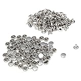 SODIAL(R)100鉄のシルバーラウンドリベット　ネジスタッド　8mm　ジュエリーのため