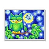 Stupell産業brp-1203グリーンフクロウSweet Dreams Rect Wall Plaque