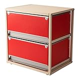 「スタックストー」 引き出しチェスト trunk 2 (トランク 2段)レッド