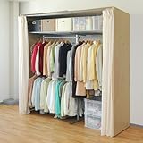 耐荷重試験 済み！パネル式 クローゼット ハンガー ラック　(奥行68cm) ワイド 棚付き (パネル/ブラウン)