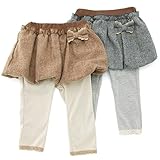 【アウトレット】 Biquette Club レギンス付スカート(80～95cm) キムラタンの子供服 ブラウン 90 ( 10317-144 )