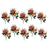 SM SunniMix 綺麗な　人工ローズ　シルク　フラワー　花　ウェディング　21頭　ブライダルブーケ　10個　　　