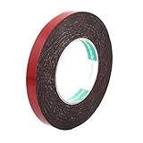 uxcell　スポンジテープ　粘着テープ　スポンジフォームテープ　片面　レッド　15x1mm　10M