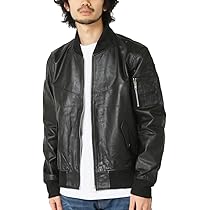 Amazon | [アーケード] 本革 レザージャケット メンズ MA-1 リ