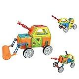 Magical Magnets Toys For Kids Stacking 76 PC Educational Construction Set Building Blocks Car Buildi