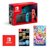 Nintendo Switch 本体 (ニンテンドースイッチ) Joy-Con(L) ネオンブルー/(R) ネオンレッド+【任天堂ライセンス商品】Nintendo Switch専用液晶保護フィルム 多機能+プリンセスピーチ Showtime! -Switch (【Amazon.co.jp限定】Nintendo Switch ロゴデザイン マイクロファイバークロス 同梱)