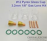 CHNsalescom 15枚TIG溶接トーチガスレンズ＃12パイレックスカップキット（TIG用）WP-9/20/25 Series 1/8" 3.2mm