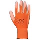 (ポートウエスト) Portwest メンズ (A120) ポリウレタンコーティング 作業用グローブ 作業手袋 男性用 (M) (オレンジ)
