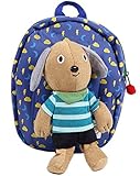 ぬいぐるみ付 リュックサック ベビー用 カバン 男の子 女の子 通園 遠足 おでかけ バックパック 幼稚園 迷子防止 ハーネス付 リュック (いぬ)