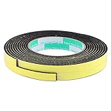 uxcell スポンジテープ 耐衝撃性 ノイズ絶縁 ブラック イエロー 1 x 14.5cm 2個入り