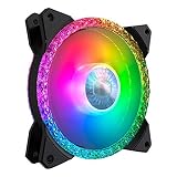 Cooler Master MasterFan MF120 プリズム トライループ ARGB 3ピンファン - 120mm PWM 静圧ファン 24個の独立制御LED付き ARGBヘッダーエクステンダー コンピューターケース&液体ラジエーター用