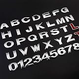 LUMIMAN 3D 立体成型 エンブレム ステッカー アルファベット 数字 文字 ドット ー車 メタル 亜鉛合金 飾り (A, シルバー)