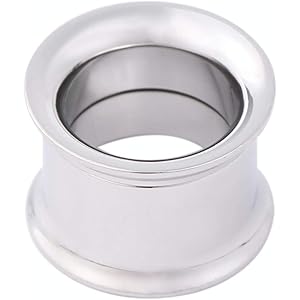 [PIASIN] ダブルフレア サージカルステンレス ボディピアス トンネル (シルバー 12mm)