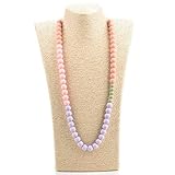 Lofca Silicone Teething Necklace for Mom to Wear-Perfect Baby Teething Toy-100% BPA Free(Rose Quartz