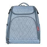 COMVIP ファッション マザーズバッグ 双肩 プレゼント 生産お祝い ママ用バッグ 哺乳瓶収納 旅行 外出 多機能 ベビー用品収納 純色 ブルー