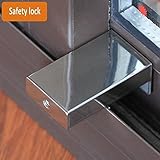 (Silver) - Do4U 1Pcs Door Window Lock Stopper Adjustable Thick Sliding Window Lock Safety Anti-Slip 