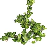Luyue 【 観葉植物 アイビー 5本 】 壁掛け インテリア アンティーク 雑貨 造花 人工 フェイク 壁掛 グリーン 緑 植物 吊り 家庭やパーティ飾り (5本) (ベゴニアの葉)