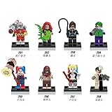 8pcs / lot DCバットマンの敵Deadshot、ポイズンアイビー、キャットウーマン、ジョーカーHarley Quinn , Scarecrow、トゥーフェイスアクションミニフィギュアBloc