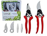 GGS- PROFESSIONAL GARDEN PRUNER GIFT SET - Two Specialty Trimmers, One Large All Purpose and One Sma