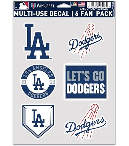 Amazon.co.jp: MLB Los Angeles Dodgersビニールステッカーシート、5