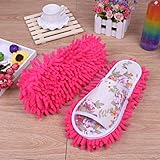 (Hot Pink) - Anshinto Dust Mop Slippers Socks House Slippers Bedroom Shoes (Hot Pink)