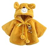(コ-ランド) Co-land ベビー服 コート 女の子 赤ちゃん ジャケット アウター キッズ くまちゃん フード付き もこもこ フリース 秋冬物 ブルゾン 子供上着 可愛い イエロー 80