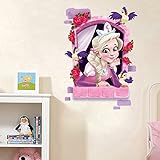 ufengke 3dプリンセス花と鳥壁飾り、子供の部屋保育園取り外し可能な壁のステッカー壁画