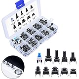 SODIAL 180個4ピン押しボタンスイッチ10タッチ式プッシュボタンスイッチ瞬時ターミナルスイッチ品揃えキット各種サイズプラスチック製の箱付き