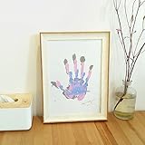 DIY手& Footprintメーカーセットwith a4 Big画像フレームの大人用と子ベビー/両方手Suitable、水彩ペイント、空白紙、グログランRiddon、A Sweet and Mess