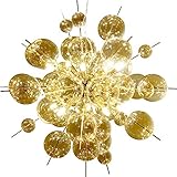 ムーラ バブルシャンデリア 照明器具 バブルランプ 10灯 LED BALLON ゴールド×アンバー