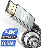 4K HDMI ケーブル【ハイスピード アップグレード版】 HDMI 2.0規格HDMI Cable 4K 60Hz 対応 パソコンの画面をテレビに映す (ライトグレー, 4.3m)