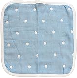 【全5カラー】綿100％6重ガーゼハンカチタオル(25×25cm)6重織りガーゼ/サックス