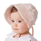 Alabarベビーガールズ中空レースプリンセス帽子ボンネット帽子aq25 カラー: ピンク