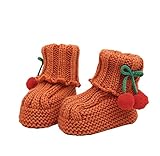 耐久性のある素敵な冬のベビーシューズ暖かいかわいい桜の屋内屋外ソックスオレンジ