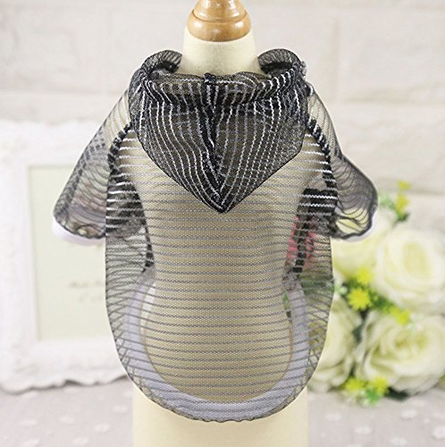 SEHOO日焼け対策 犬服 小型犬 UVカット 薄手 紫外線防止 ドッグウェア 中型犬 春夏 通気(L,ブラック)