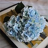 LuxBene(TM) 人工花5頭マヨルカシルクフラワーが鮮やかなフェイクリーフ結婚式ホームパーティーの装飾D25秋大きなアジサイ