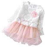 （ AngelKids ） リボン カットソー レース スカート セットアップ 女児 キッズ 発表会 お出かけ ワンピース (90, ピンク) …