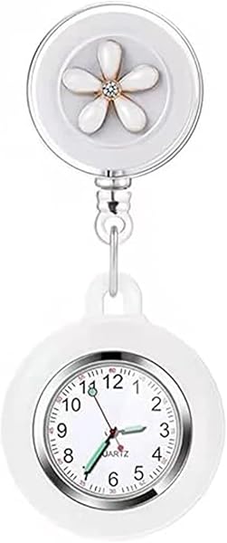 Nurse Watch Numeric Pocket Watch Expandable Clip-On Easy-to-Read Pocket Watch for Nurses Unisex, white - 1