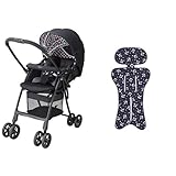 【セット買い】 アップリカ ベビーカー カルーンプラスハイシート チェックブラック + さらっとマット マリンアンカーNV 純正リバーシブルタイプ