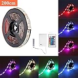バッテリLEDライトストリップ、SOLMORE RGB 6.6 Ft 60 Ledストリップライト、柔軟なロープライト、防水リボンライトwithバッテリーボックス、24キーIRコントローラforホーム