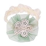 Domybestベビーヘアバンド 　レース　お花　キッズ 子供 カチューシャ 髪飾り ヘアアクセサリー 新生児 赤ちゃん 出産祝い 祝い 誕生日 記念日 撮影に (グリーン)