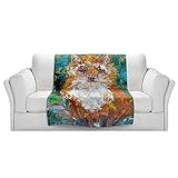 ブランケットウルトラソフトFuzzy 4サイズ！DIANOCHEデザインからby Karen Tarlton The FoxホームDecor Unique Designer芸術的スタイリッシュな寝室ア