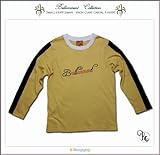 刺繍入りフォーマルに映える高級感ある長袖Ｔシャツ（JPBt)イエロー 110cm